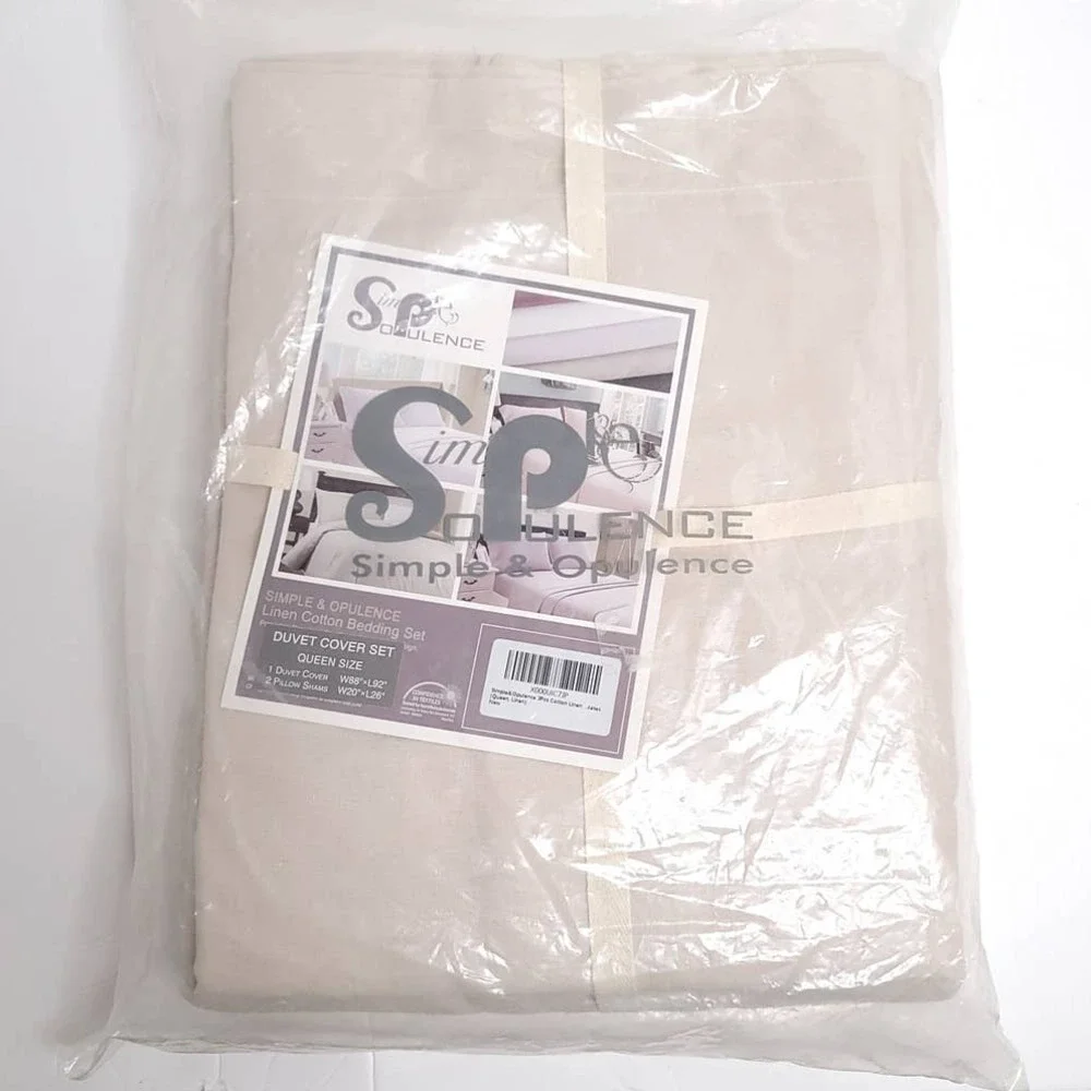 Simple&Opulence French Linen Duvet Cover Set - Queen Size(88